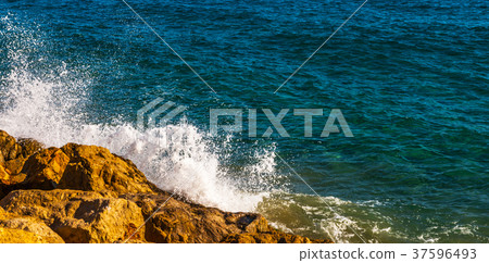 high cliff above the sea, summer sea background high cliff above the sea, summer sea background 37596493