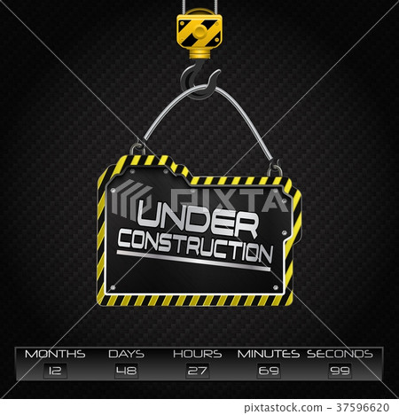 Under construction hanging board Under construction hanging board 37596620