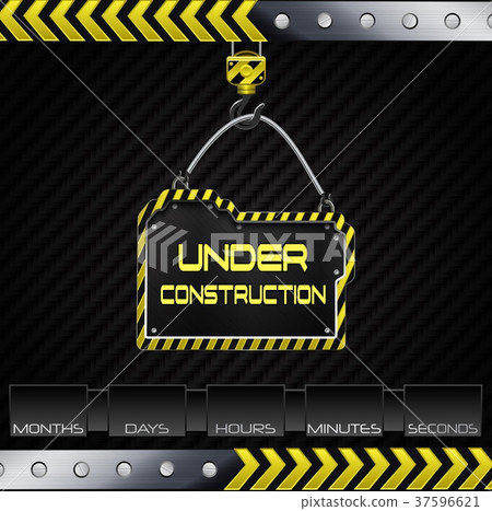 Under construction hanging board 37596621