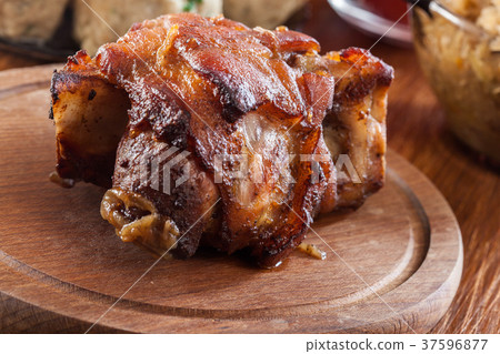 Homemade baked pork knuckle 37596877