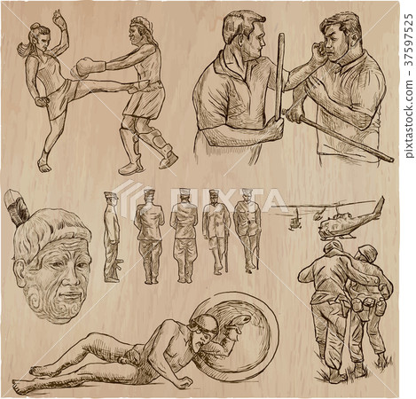 An hand drawn pack - warriors An hand drawn pack - warriors 37597525
