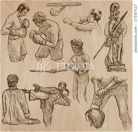 An hand drawn pack - warriors An hand drawn pack - warriors 37597527