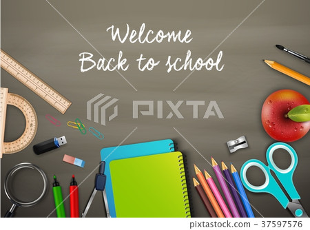 Welcome back to school with school supplies Welcome back to school with school supplies 37597576