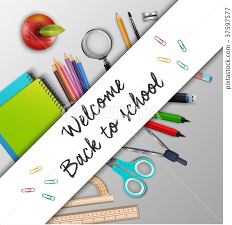 Welcome back to school with school supplies Welcome back to school with school supplies 37597577