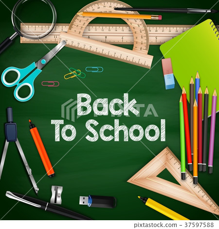 Back to school with colorful school supplies Back to school with colorful school supplies 37597588