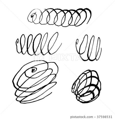 Grunge Ink pen Stroke set Grunge Ink pen Stroke set 37598531