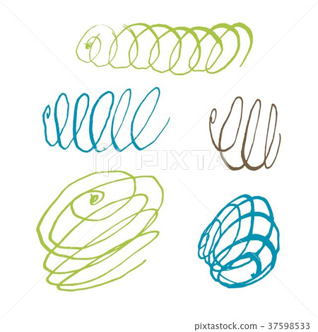 Grunge Ink pen Stroke set 37598533