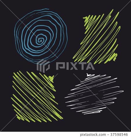 Grunge Ink pen Stroke set 37598546