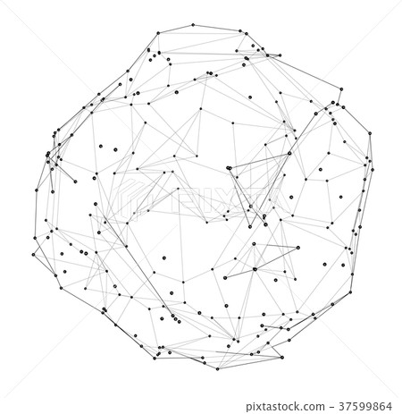 Sphere with points and lines 37599864
