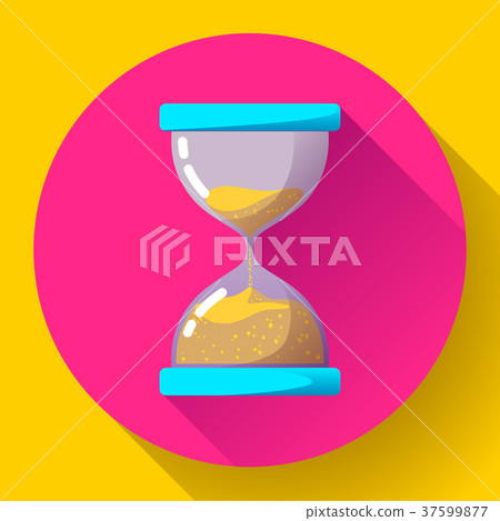 old vintage hourglass icon flat vector - time 37599877