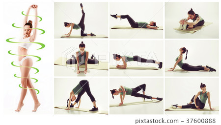 The collage from images of beautiful slim woman The collage from images of beautiful slim woman 37600888
