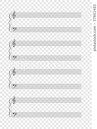 Blank A4 music notes on checkered background 37601483