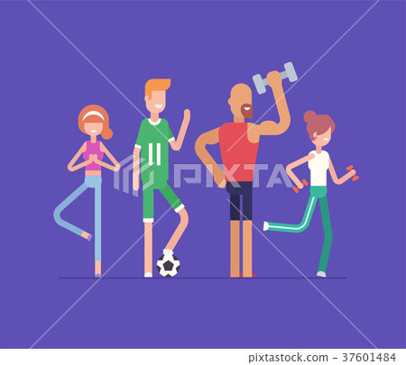 Active people doing sport - modern flat design Active people doing sport - modern flat design 37601484