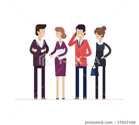 Colleagues at work - modern flat design style Colleagues at work - modern flat design style 37601486