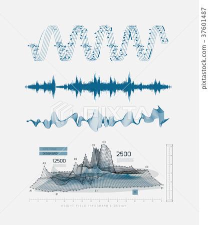 Graphic musical equalizer, sound waves, on a light Graphic musical equalizer, sound waves, on a light 37601487