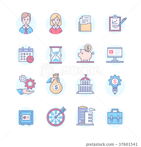 Business - set of line design style icons - Stock Illustration ...