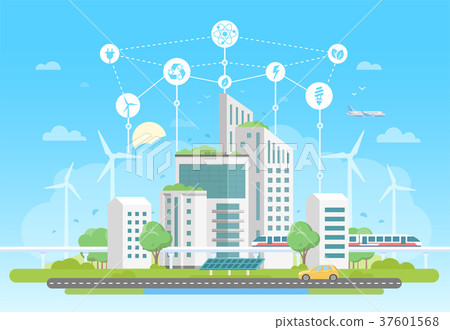 Eco-friendly housing complex - modern flat design 37601568