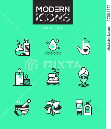 Beauty spa - set of line design style icons Beauty spa - set of line design style icons 37601571