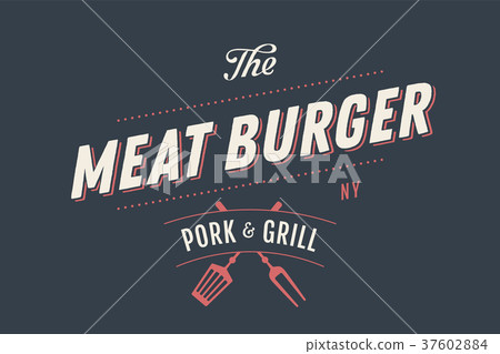 Label template of Meat Burger 37602884