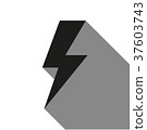 bolt icon with long shadow 37603743