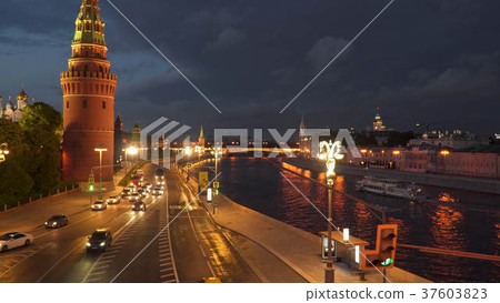 The movement of cars near the Kremlin The movement of cars near the Kremlin 37603823