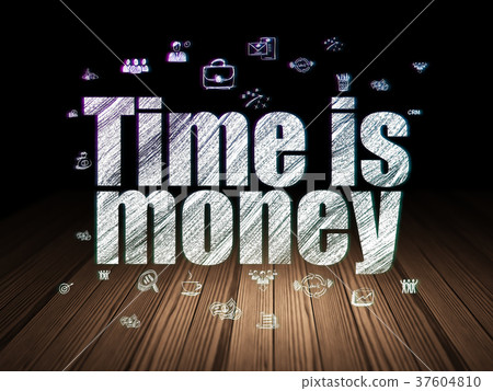 Business concept: Time is Money in grunge dark 37604810