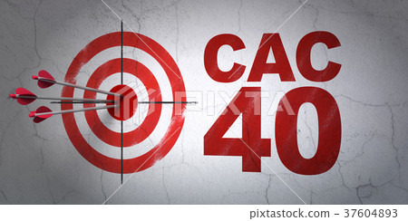Stock market indexes concept: target and CAC 40 on Stock market indexes concept: target and CAC 40 on 37604893