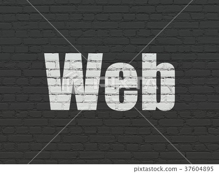Web development concept: Web on wall background 37604895