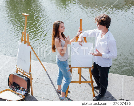 Artist still life painting city concept 37607426