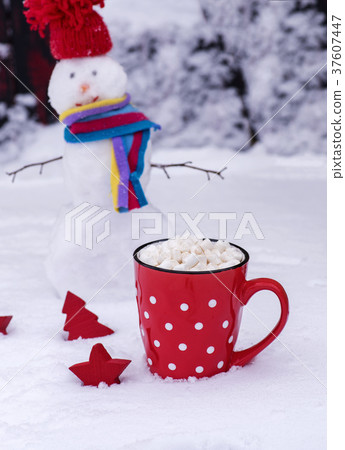 mug with hot chocolate and marshmallows mug with hot chocolate and marshmallows 37607447