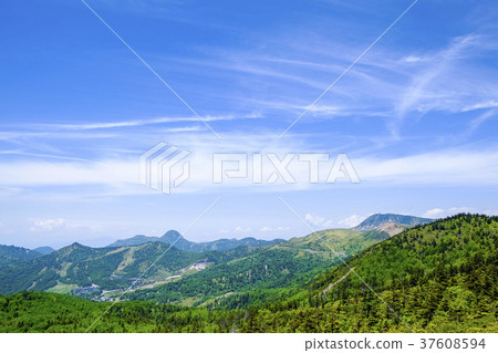 從Mt. Moto Shirane觀看橫手山和Manza溫泉 37608594
