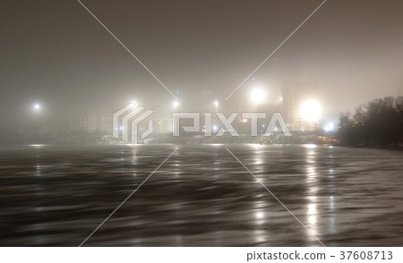 View of Neva River at evening. View of Neva River at evening. 37608713