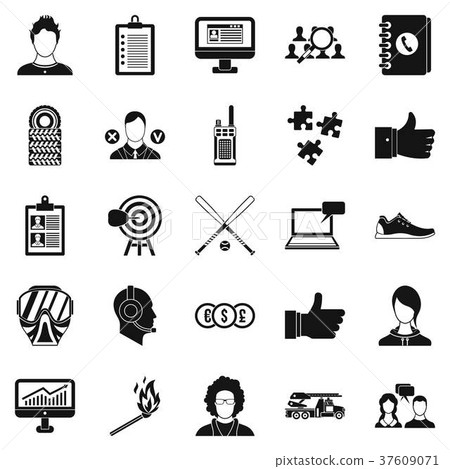 Squad icons set, simple style Squad icons set, simple style 37609071
