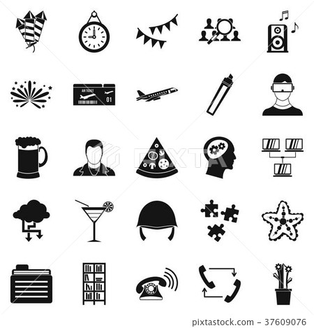Joint business icons set, simple style 37609076