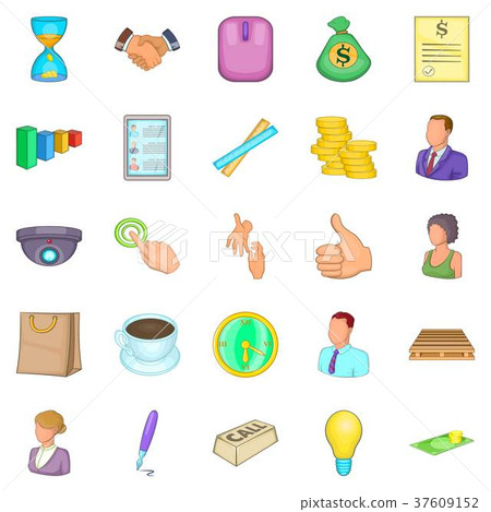 Approach icons set, cartoon style 37609152