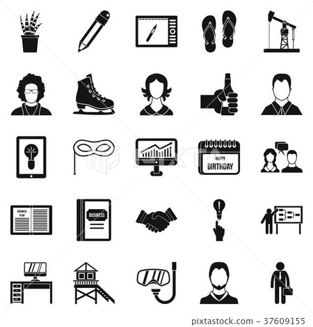 Joint biz icons set, simple style Joint biz icons set, simple style 37609155