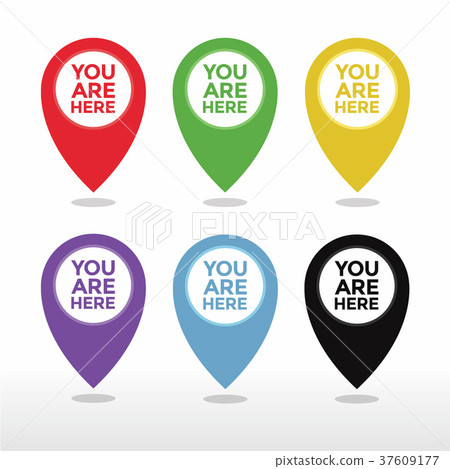 You are here map pointer icon 37609177