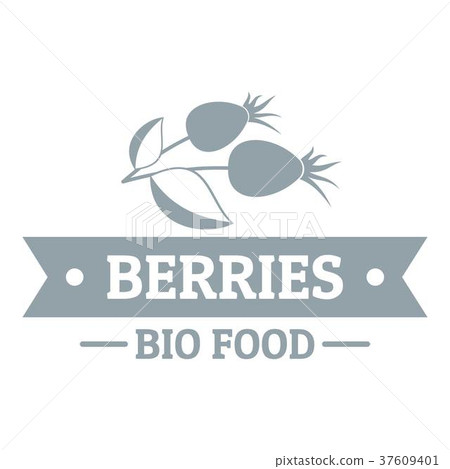 Bio food berries logo, simple gray style 37609401
