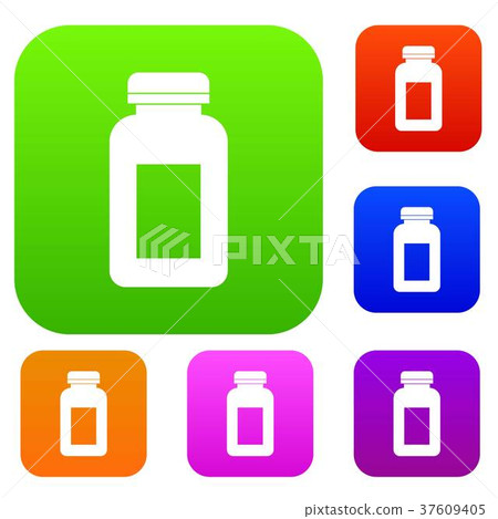 Medicine jar set color collection 37609405