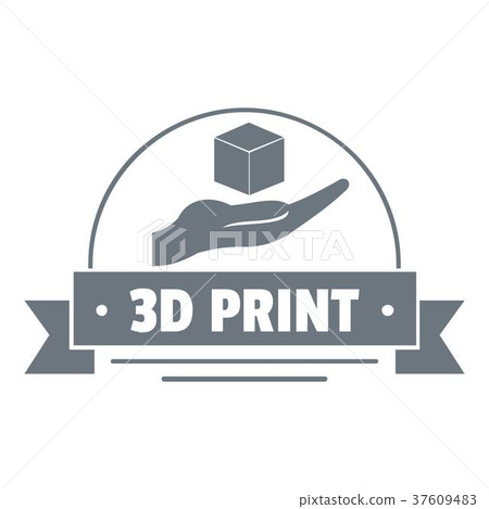 Industry 3d Printing Logo Simple Gray Style Stock Illustration 37609483 Pixta