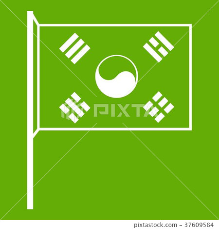 South Korea flag icon green 37609584