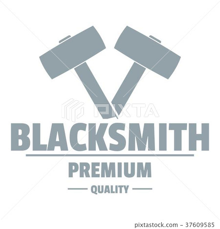 Premium blacksmith logo, simple gray style 37609585