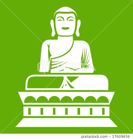 Buddha statue icon green Buddha statue icon green 37609656