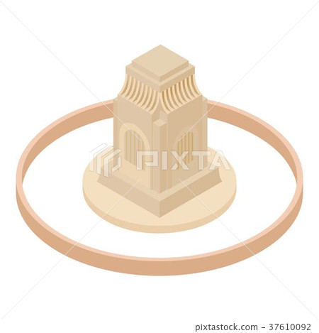 African temple icon, isometric style 37610092