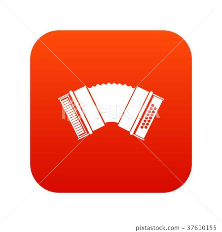 Accordion icon digital red 37610155