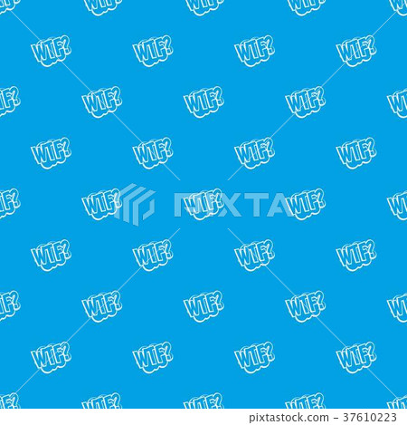 WTF, comic book bubble text pattern seamless blue 37610223