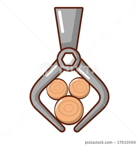 Crane with log icon, cartoon style Crane with log icon, cartoon style 37610509