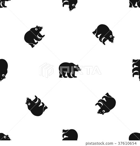 Bear pattern seamless black 37610654