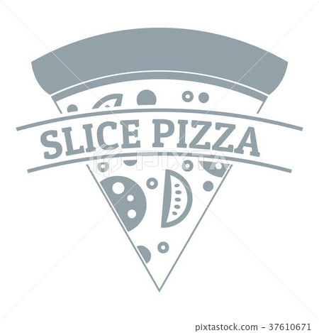 Pizza slice logo, simple gray style Pizza slice logo, simple gray style 37610671