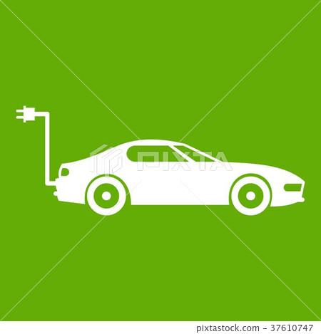 Electric car icon green 37610747
